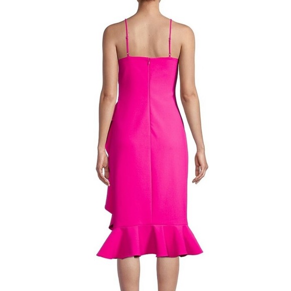 Likely Laverna Ruffled Sleeveless Midi Cocktail Dress in Fuchsia Pink Sz 14 NWT - Picture 11 of 11